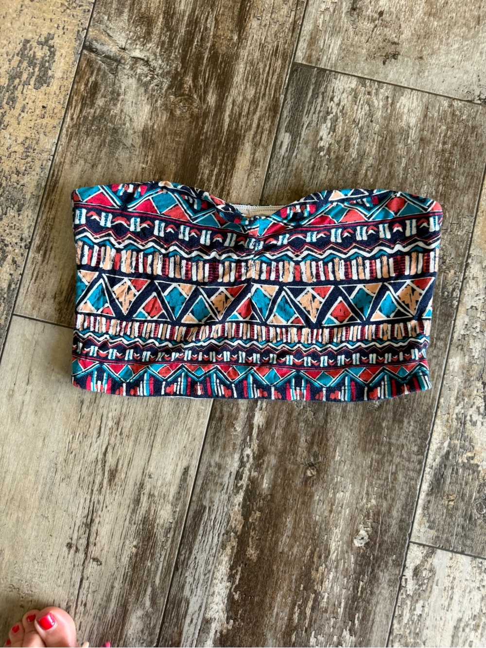 2 for $10 sale: Tresics Aztec sweetheart bandeau top - lined but no padding